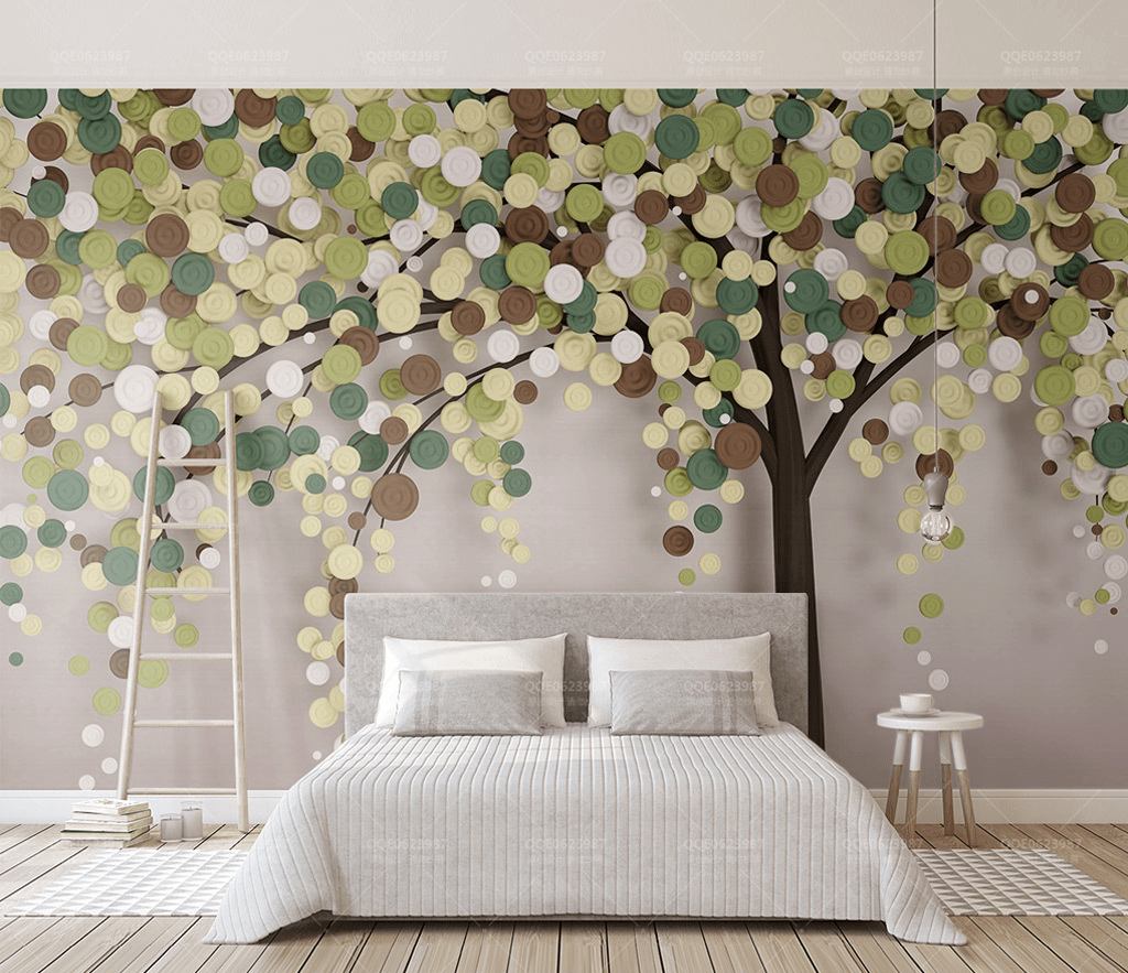 3D Abstract Tree Wallpaper Murals-ChandeliersDecor.com