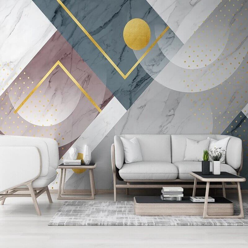 3D Jazz White Light Geometric Wallpaper for Home Wall Decor-ChandeliersDecor.com