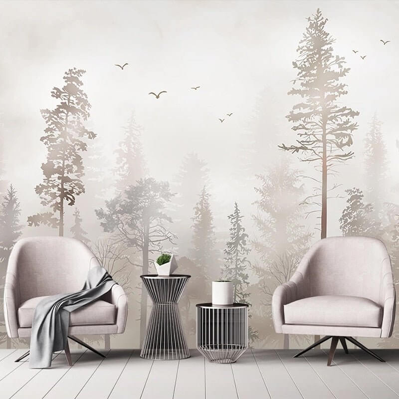 3D Nostalgic Forest Bird Wallpaper for Home Wall Decor-ChandeliersDecor.com