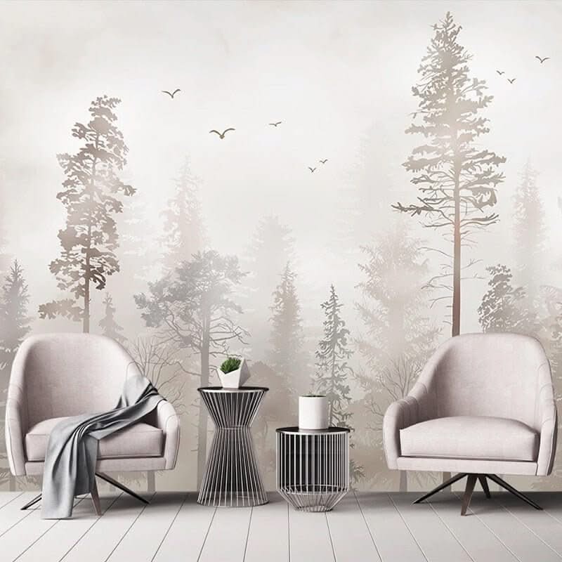 3D Nostalgic Forest Bird Wallpaper for Home Wall Decor-ChandeliersDecor.com