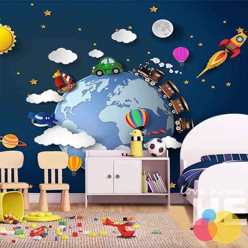 3D Train: Kids Room Wallpaper - Explore Perfect Wall Decor-ChandeliersDecor.com