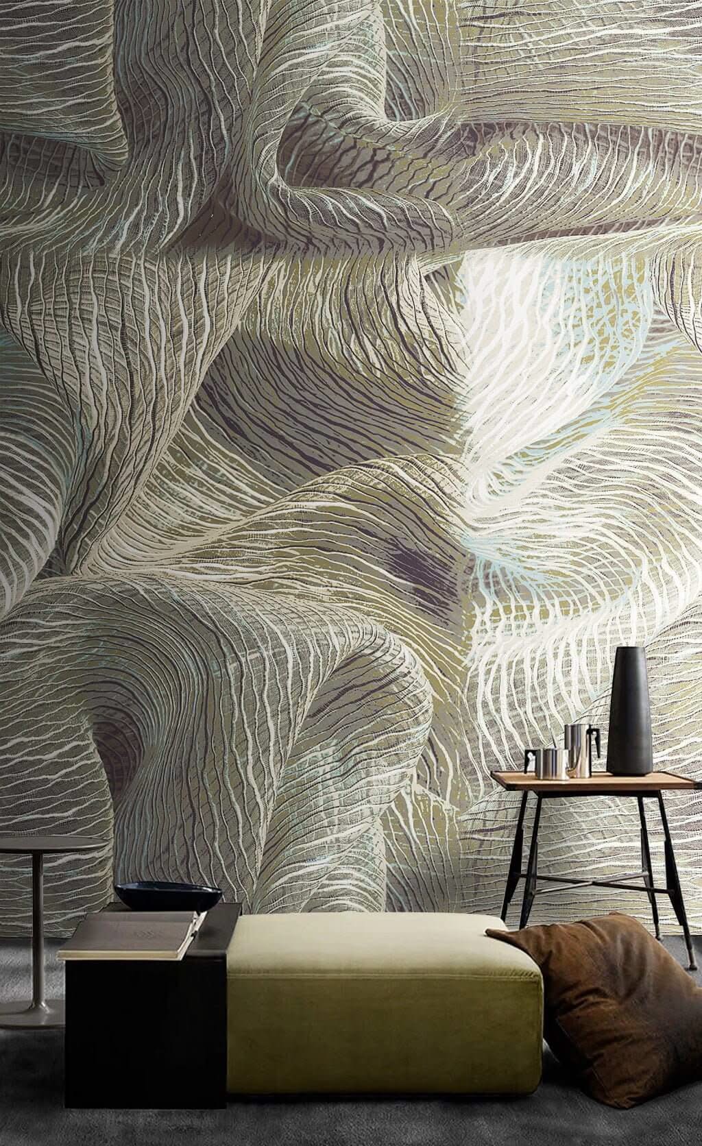 3D Wave Mountains Wallpaper Mural-ChandeliersDecor.com
