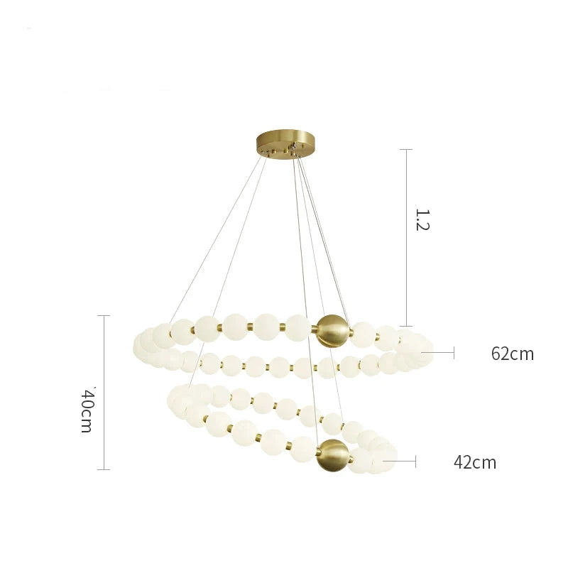 Candelabro de Bolas Moleculares de Cobre para Sala de Estar