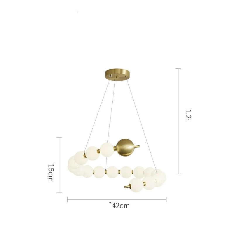 Candelabro de Bolas Moleculares de Cobre para Sala de Estar