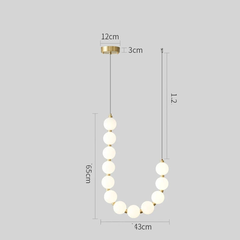 Candelabro de Bolas Moleculares de Cobre para Sala de Estar