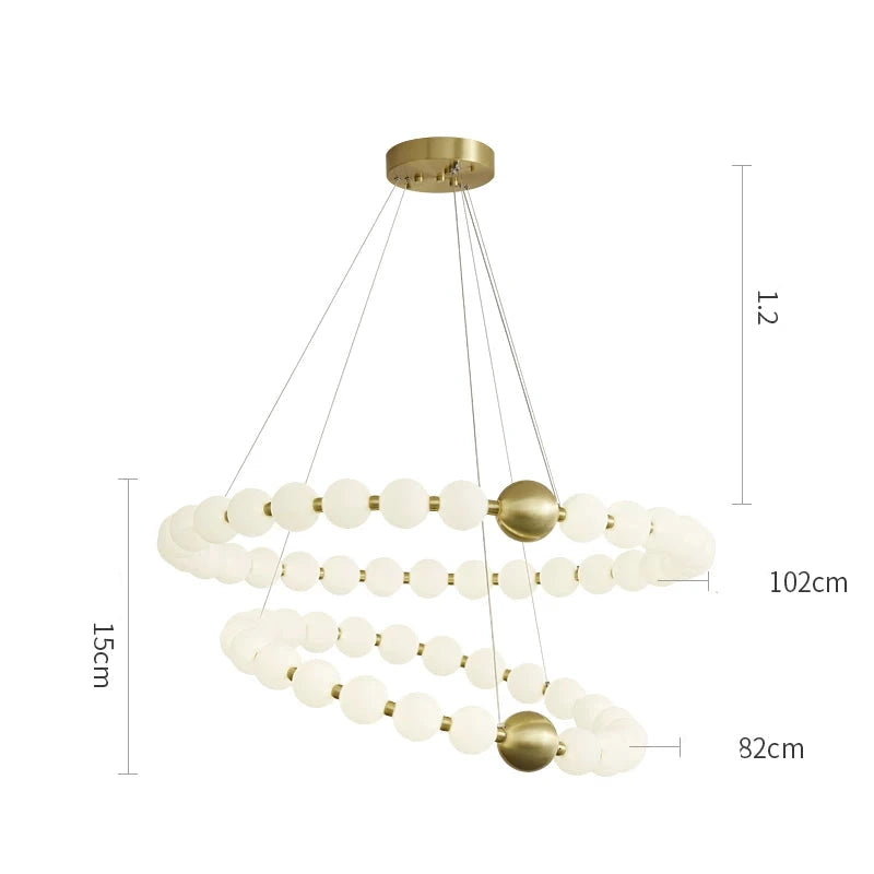Candelabro de Bolas Moleculares de Cobre para Sala de Estar