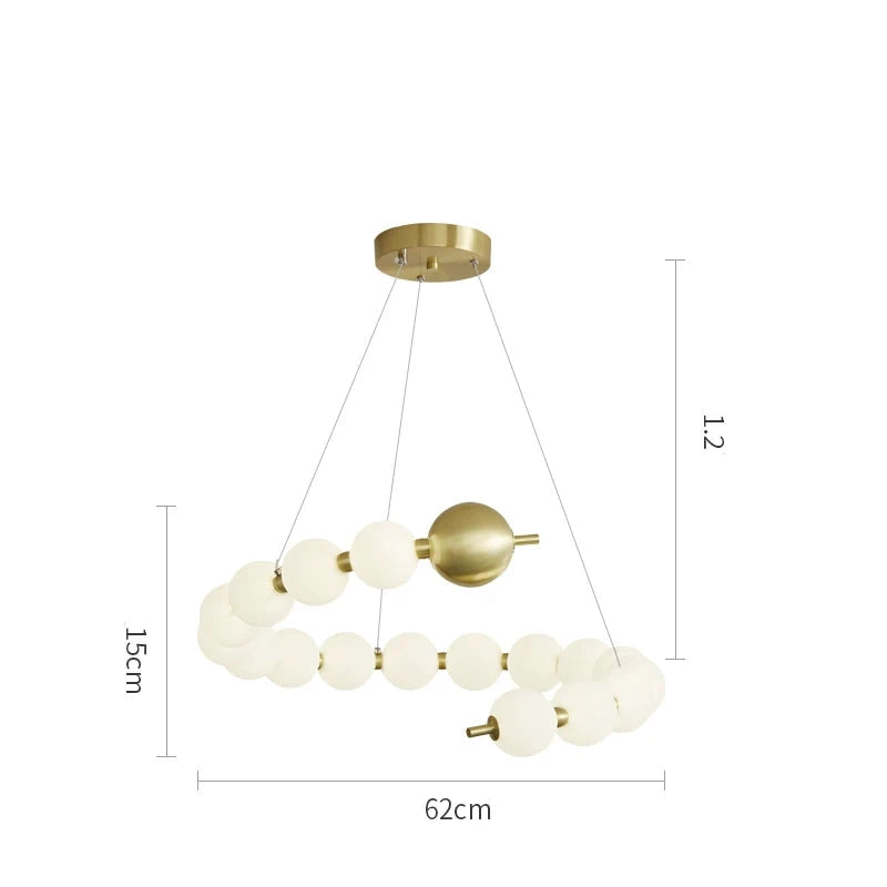 Candelabro de Bolas Moleculares de Cobre para Sala de Estar