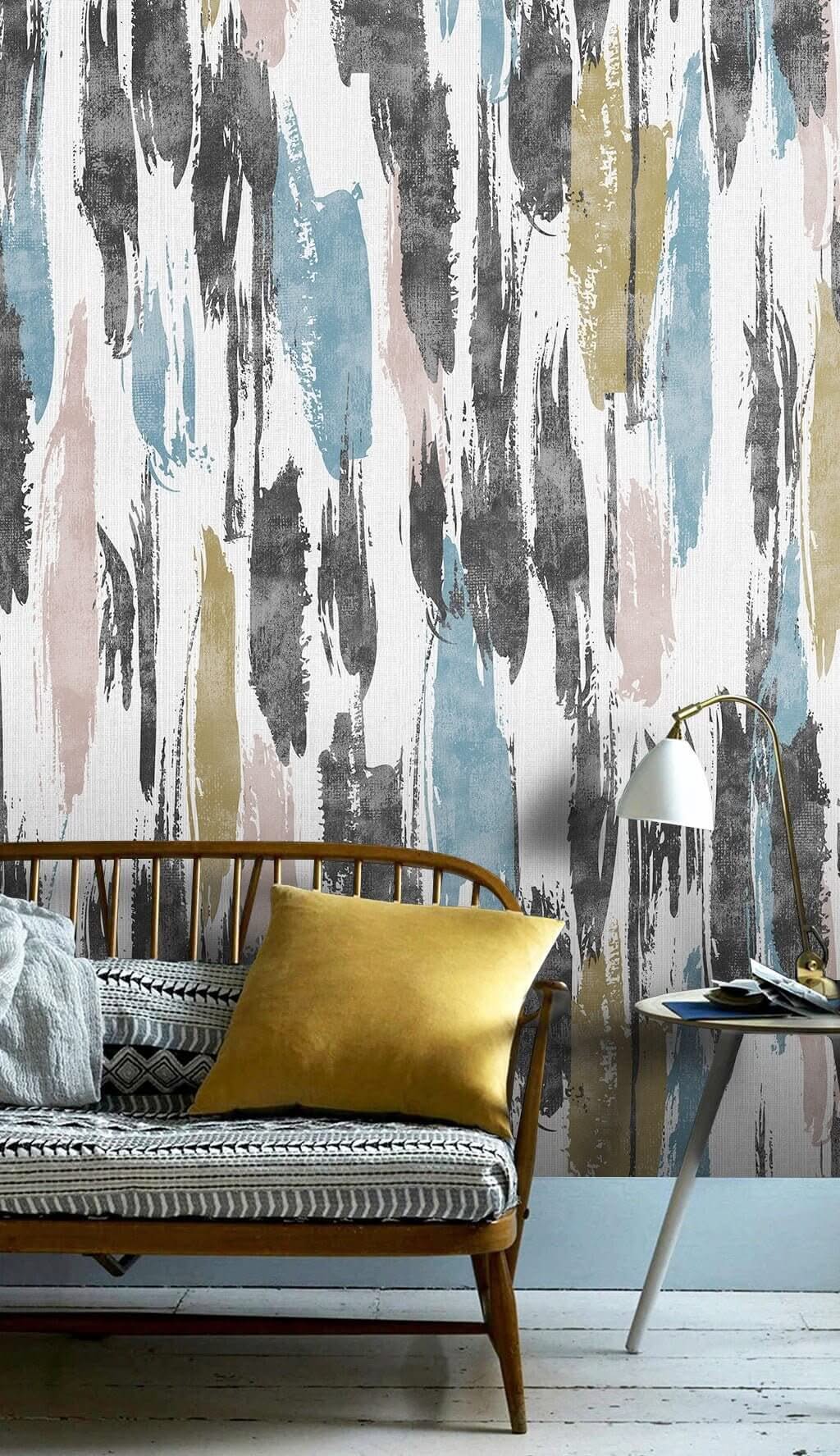 Abstract Brush Paint Wallpaper Mural-ChandeliersDecor.com