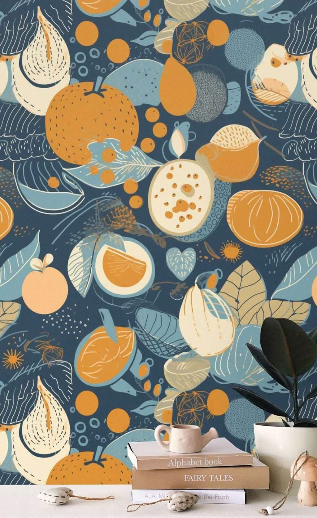 Abstract Fruits Wallpaper Mural-ChandeliersDecor.com