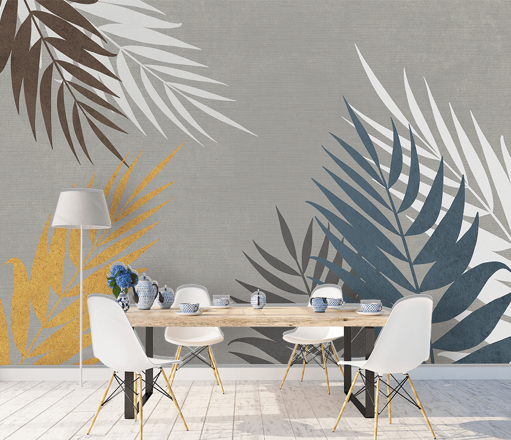 Abstract Leaves Wallpaper Murals: Transform Your Space-ChandeliersDecor.com