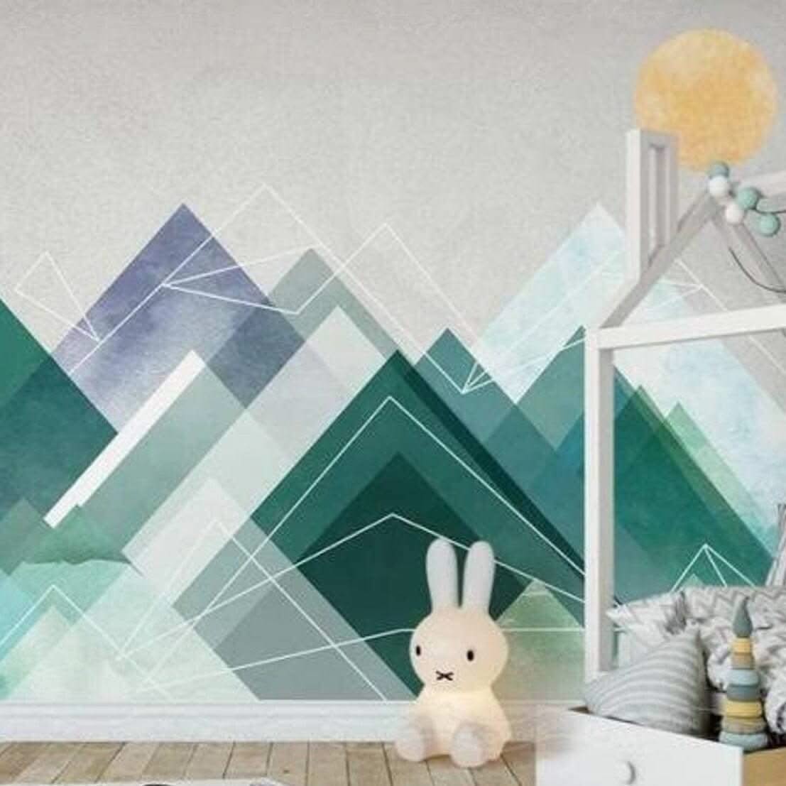 Abstract Mountains Kids Room Wallpaper: Transform Your Space-ChandeliersDecor.com