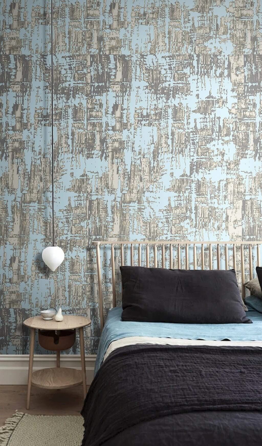 Abstract Rustic Blues Wallpaper Mural-ChandeliersDecor.com