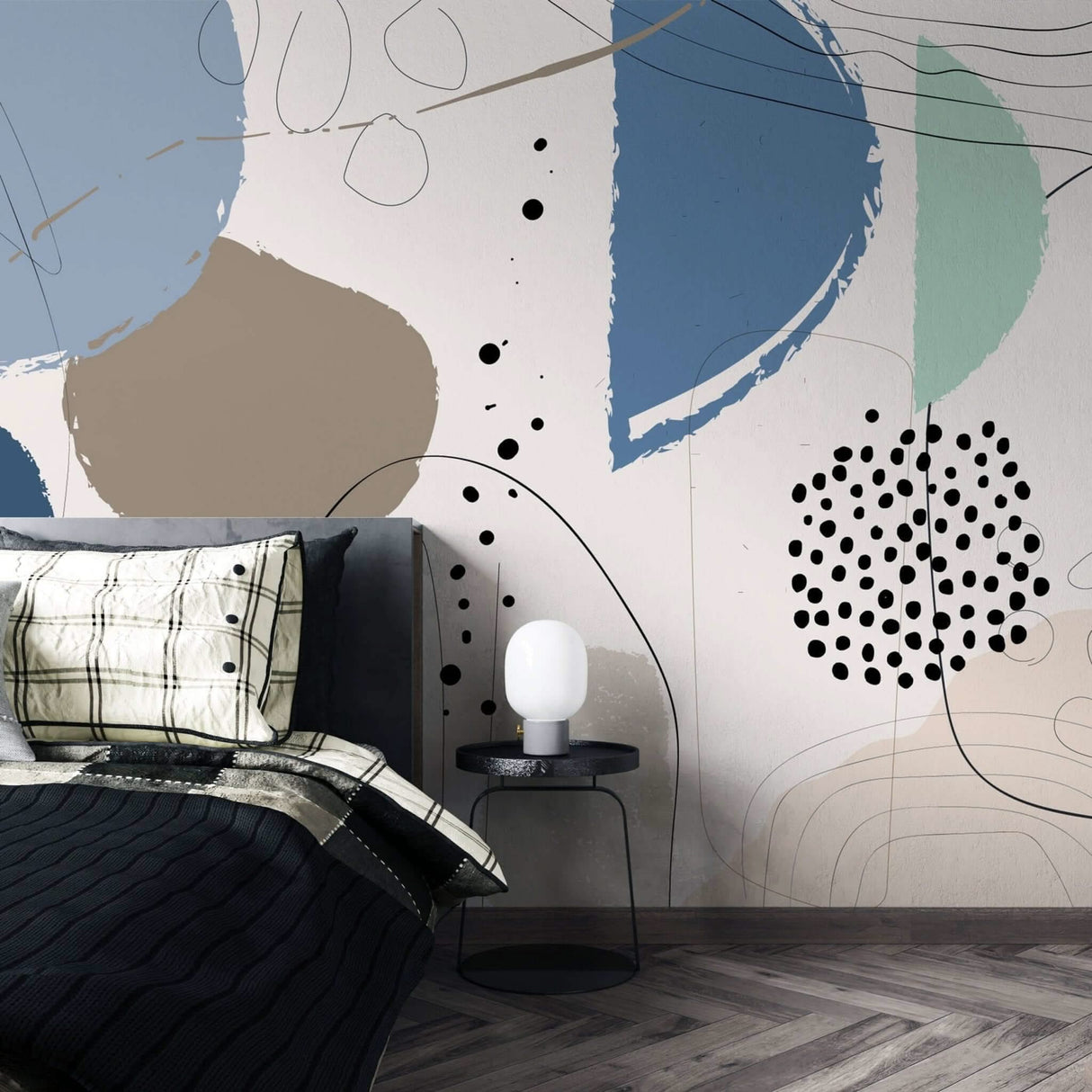 Abstract Shape Spheres - Living Room Wallpaper-ChandeliersDecor.com