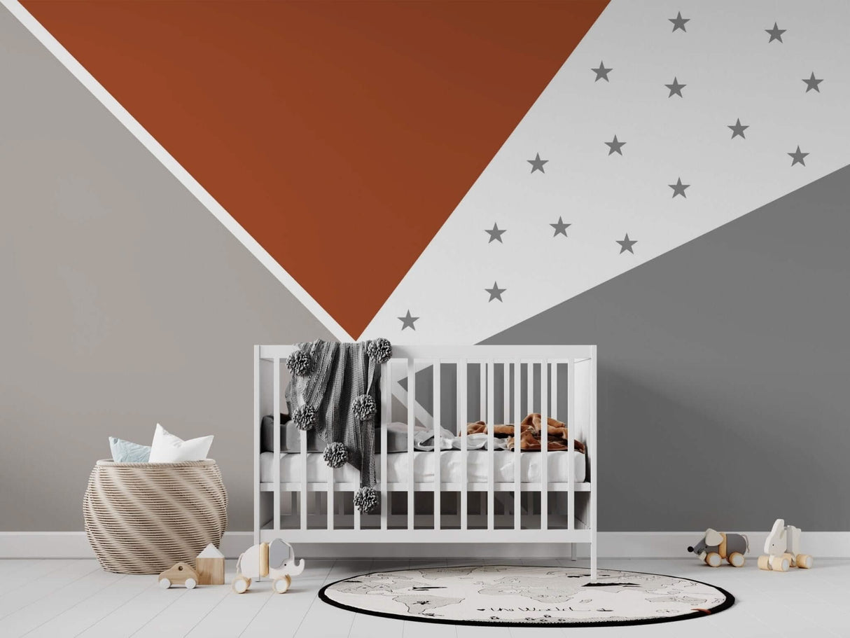 Abstract Stars: Kids Nursery Wallpaper Mural-ChandeliersDecor.com
