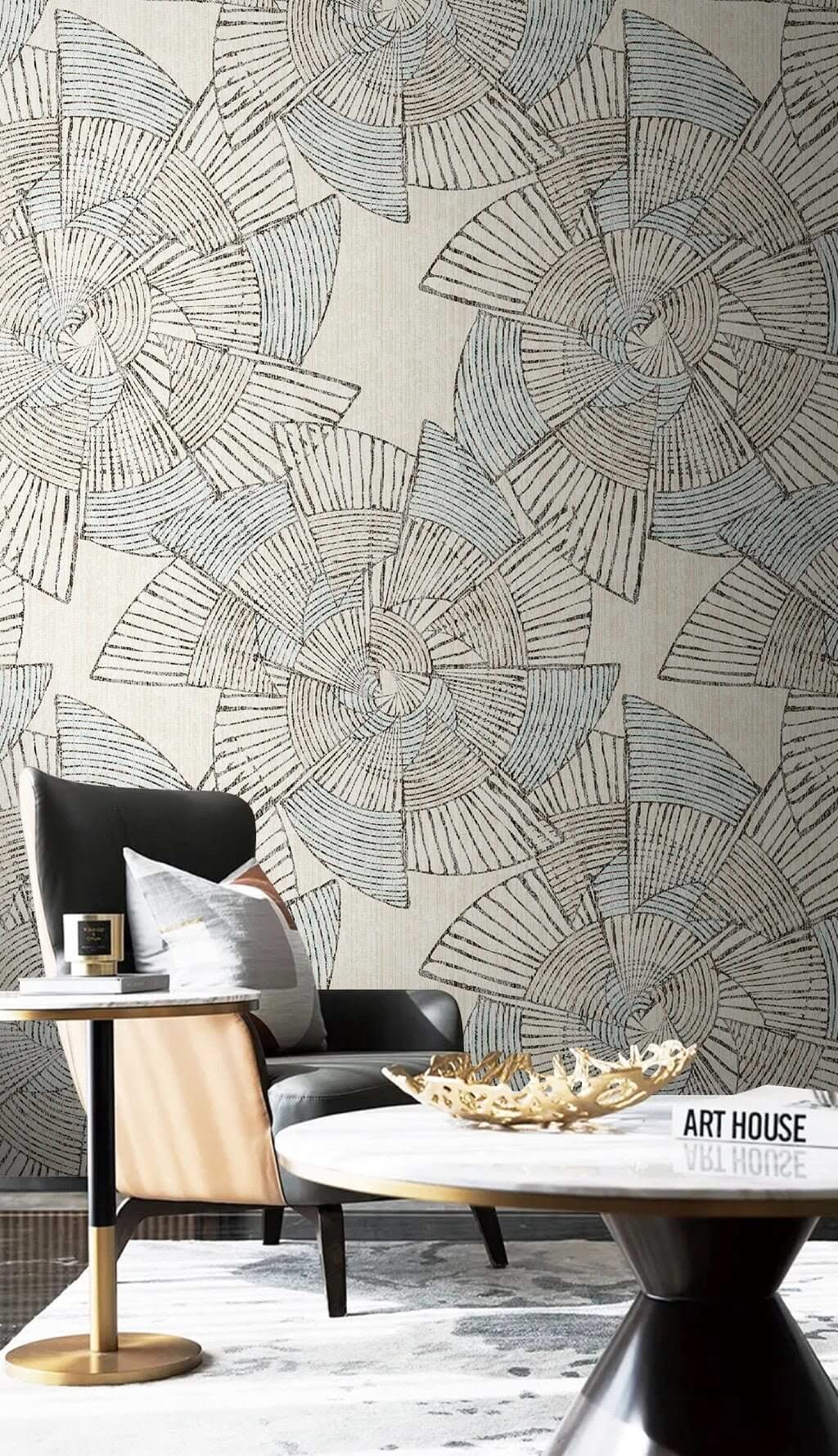 Abstract Swirl Pattern Wallpaper Mural-ChandeliersDecor.com