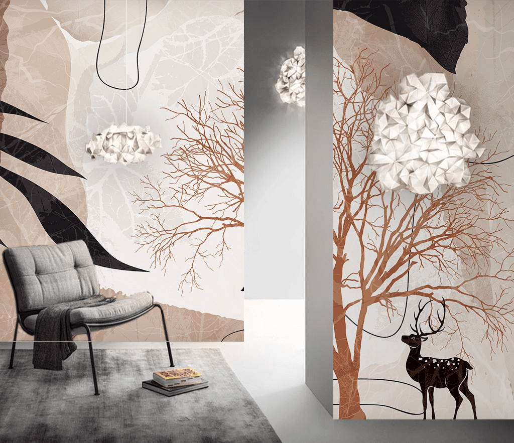 Abstract Tree Wallpaper Murals - Transform Your Space-ChandeliersDecor.com