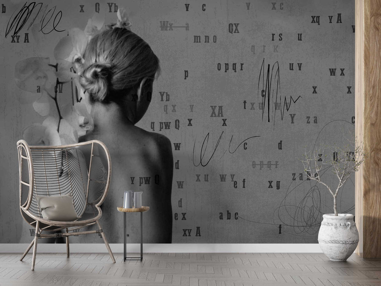 Backless Beauty - Living Room Wallpaper Mural-ChandeliersDecor.com