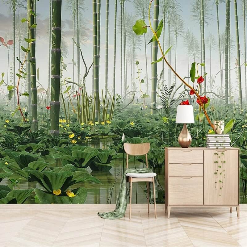Bamboo Trees Wallpaper Mural - Stunning Nature Decor-ChandeliersDecor.com