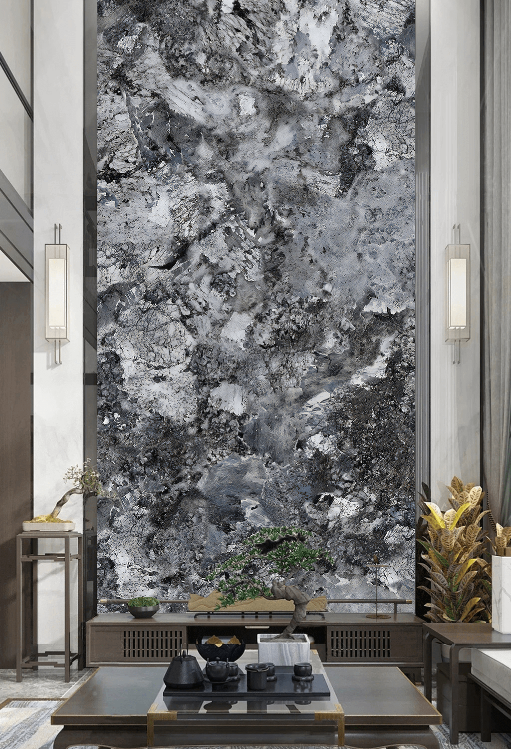 Black & White Pure Marble Wallpaper Murals-ChandeliersDecor.com