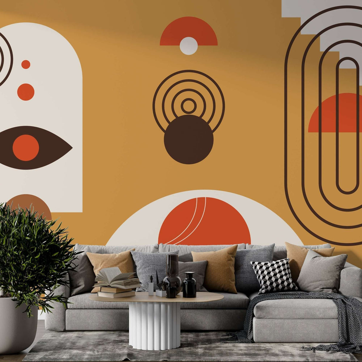 Boho Circle Wallpaper Mural - Transform Your Space!-ChandeliersDecor.com