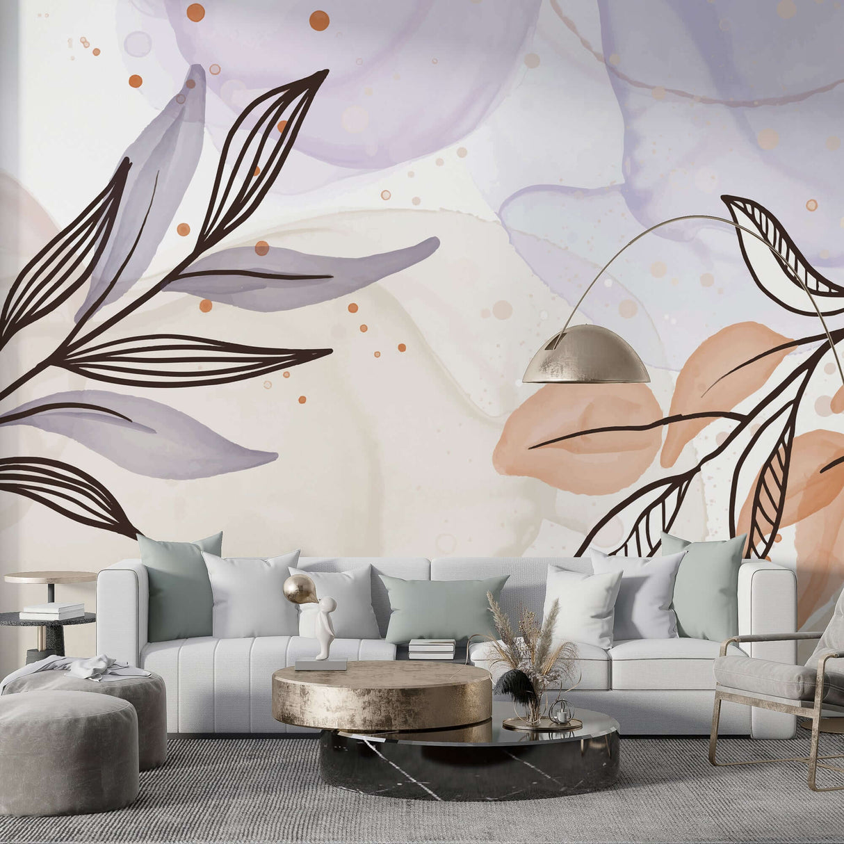 Boho Flowers Wallpaper Mural: Enhance Your Space-ChandeliersDecor.com