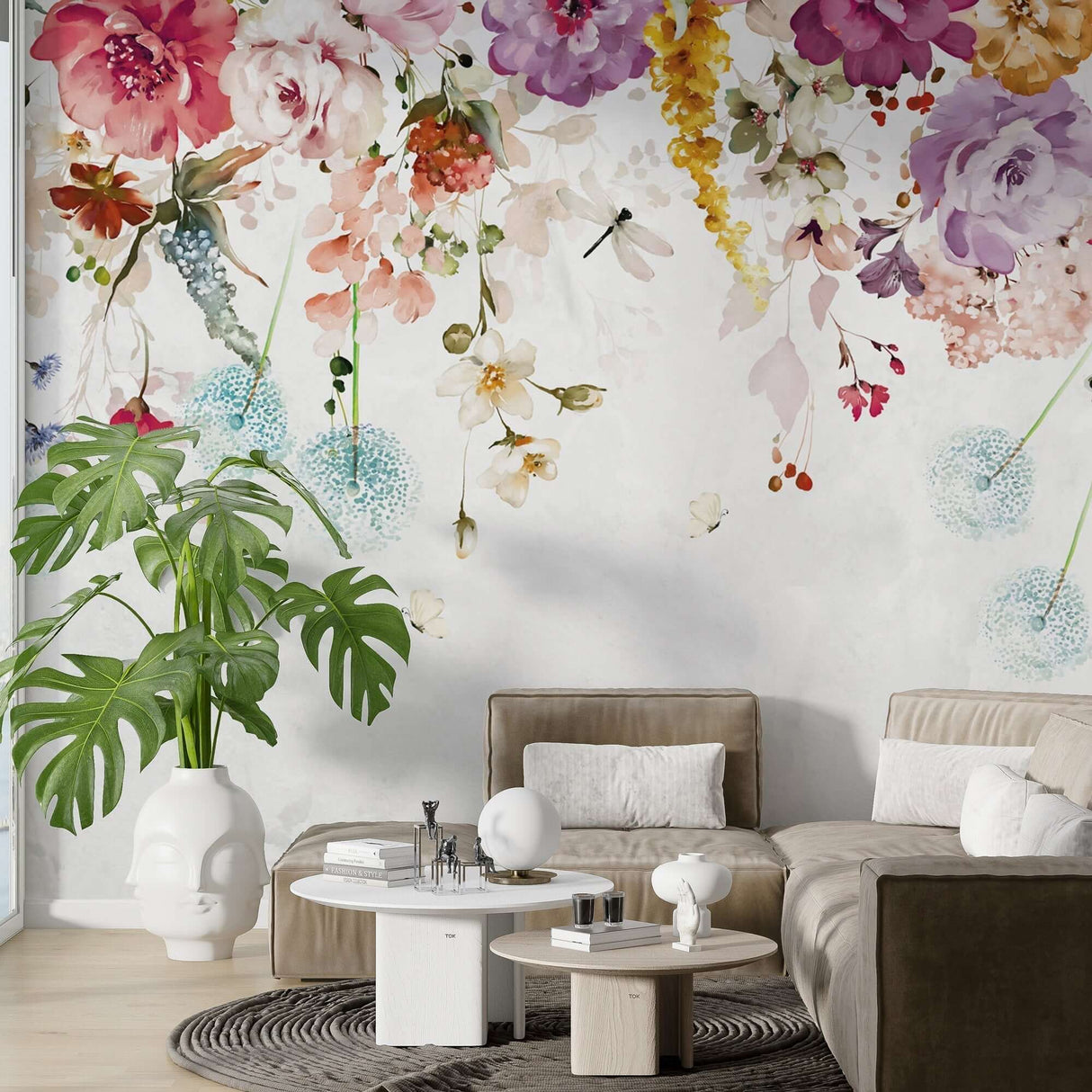 Bright: Floral Wallpaper Mural - Vibrant & Colorful Designs-ChandeliersDecor.com