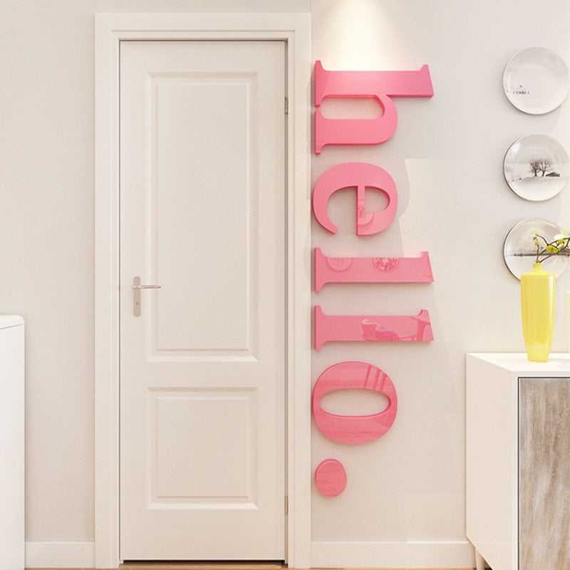 ChandeliersDecor.com-Kids Room Nursery Decals-3D HELLO Acrylic Wall Sticker Decal