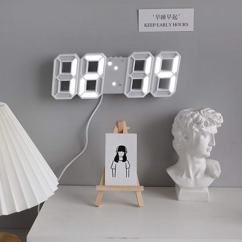 ChandeliersDecor.com-Wall Clocks-3D LED Digital Wall Clock: Innovative and Stylish Design
