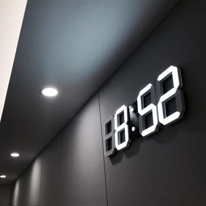 ChandeliersDecor.com-Wall Clocks-3D LED Digital Wall Clock: Innovative and Stylish Design