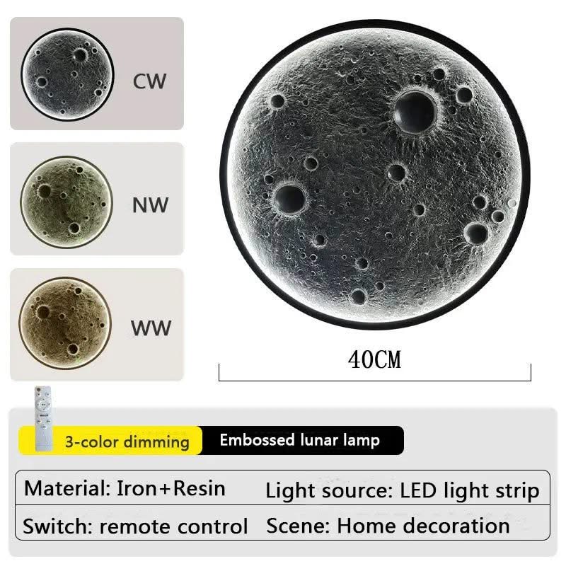 3D Moon LED Wall Lamp - Wall Decor-ChandeliersDecor.com