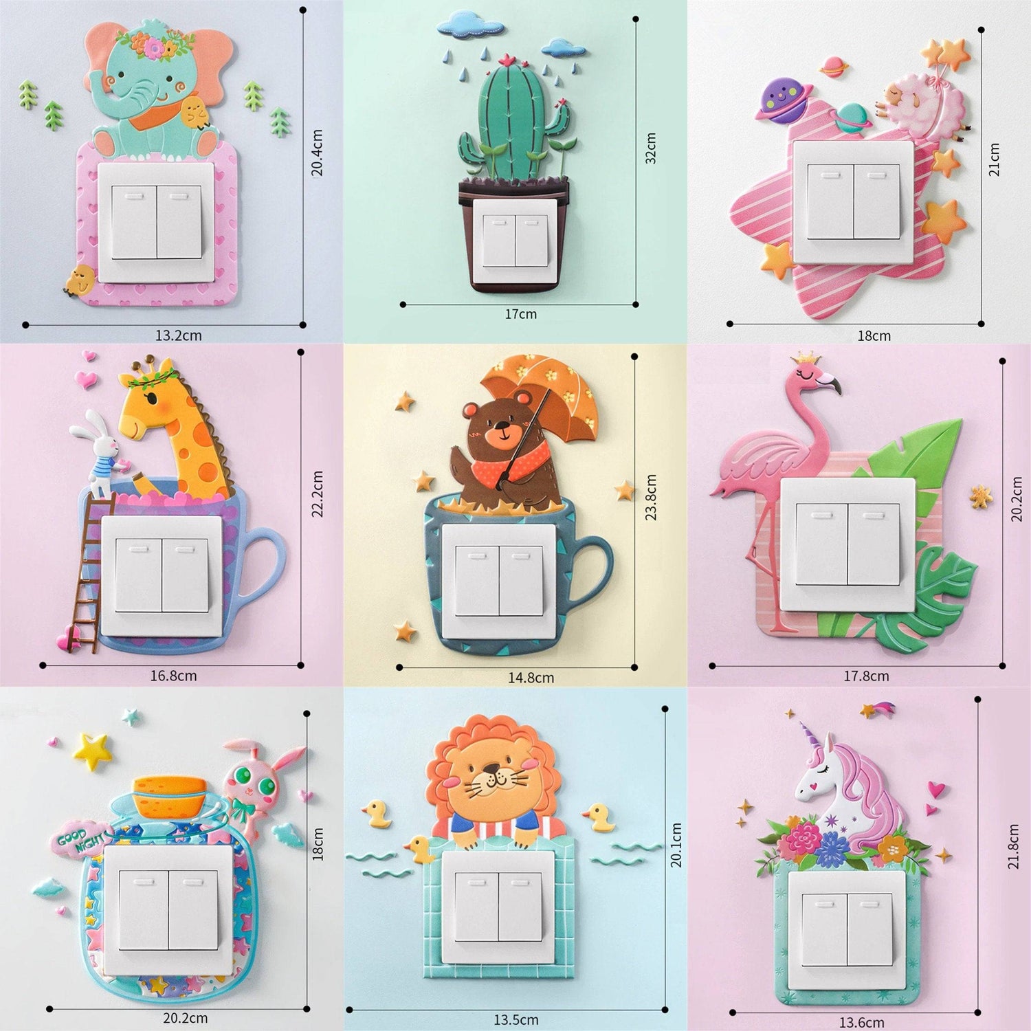 ChandeliersDecor.com-Home Decor Decals-3D Wall Sticker - Luminous Kids Nursery Room Light Switch