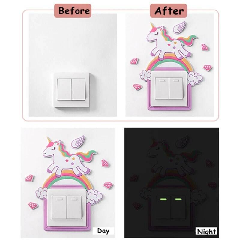 ChandeliersDecor.com-Home Decor Decals-3D Wall Sticker - Luminous Kids Nursery Room Light Switch