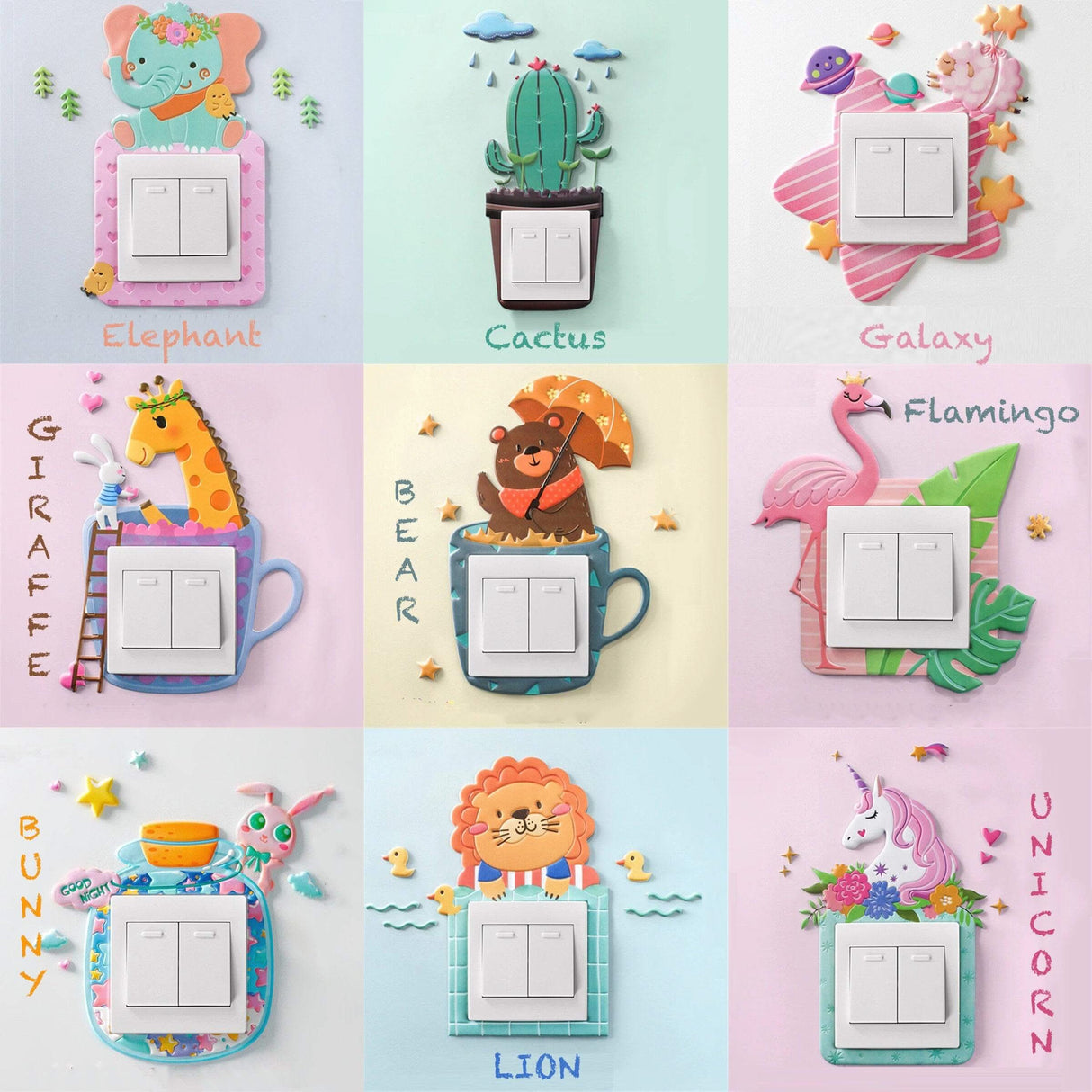 ChandeliersDecor.com-Home Decor Decals-3D Wall Sticker - Luminous Kids Nursery Room Light Switch