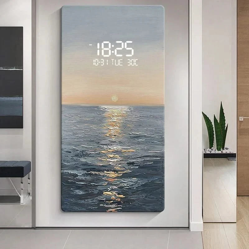 ChandeliersDecor.com-Wall Clocks-Abstract Artwork Digital Display Wall Clock