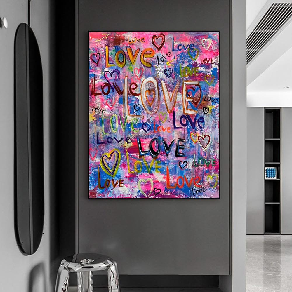 Abstract Hearts Poster: Artwork for a Captivating Appeal-ChandeliersDecor.com