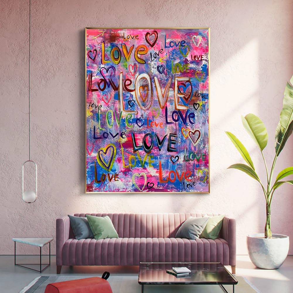 Abstract Hearts Poster: Artwork for a Captivating Appeal-ChandeliersDecor.com