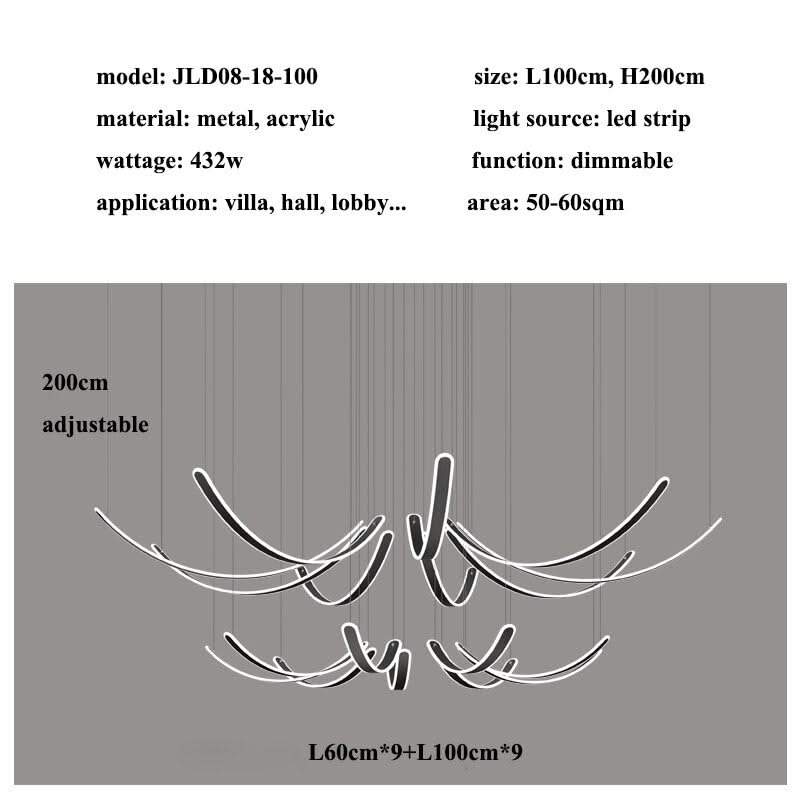 Acrylic Belts Chandelier: Sleek and Stylish Lighting-ChandeliersDecor.com