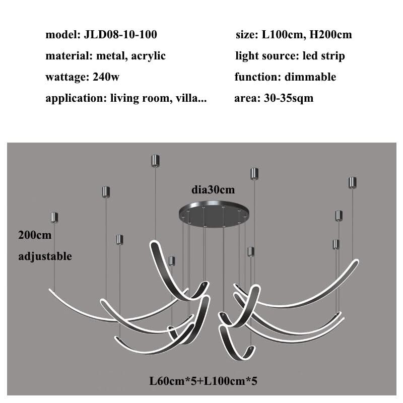 Acrylic Belts Chandelier: Sleek and Stylish Lighting-ChandeliersDecor.com