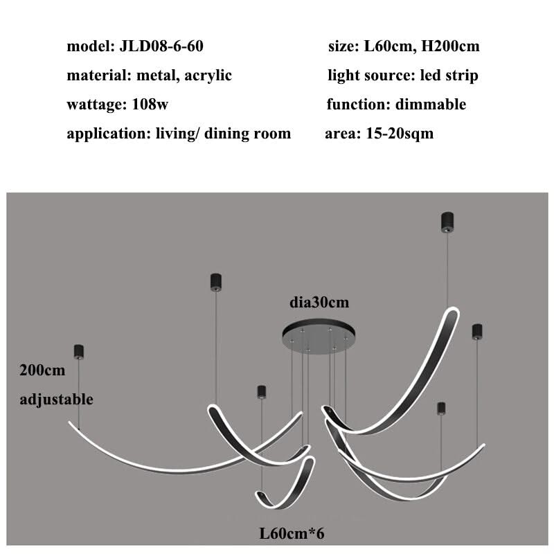 Acrylic Belts Chandelier: Sleek and Stylish Lighting-ChandeliersDecor.com