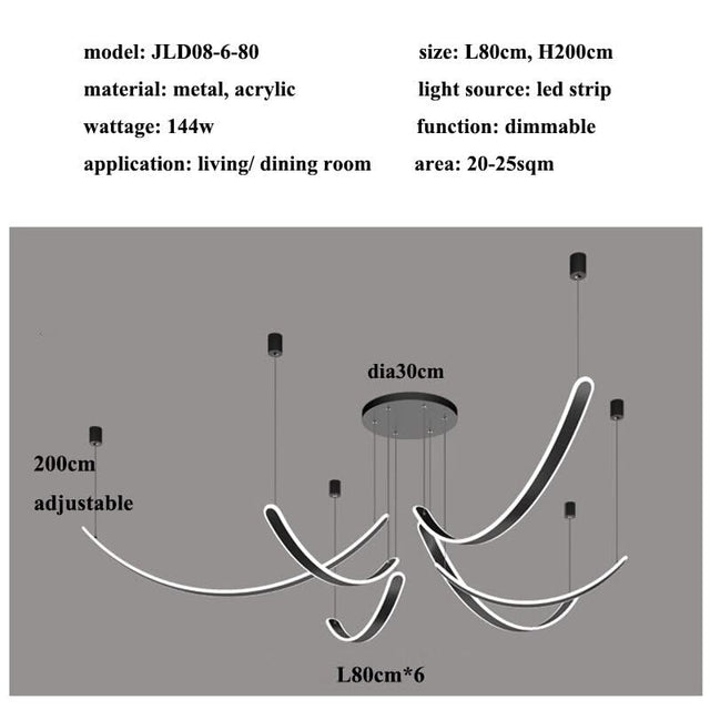 Acrylic Belts Chandelier: Sleek and Stylish Lighting-ChandeliersDecor.com