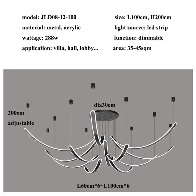 Acrylic Belts Chandelier: Sleek and Stylish Lighting-ChandeliersDecor.com