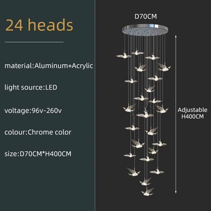 Acrylic Glass Birds Chandelier - Exquisite Lighting Solution-ChandeliersDecor.com