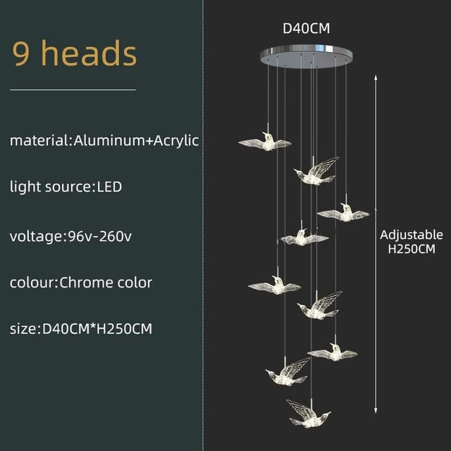 Acrylic Glass Birds Chandelier - Exquisite Lighting Solution-ChandeliersDecor.com
