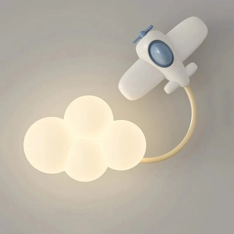 ChandeliersDecor.com-Kids Room Nursery Lighting-Aeroplane in Clouds Wall Light for Kids Room