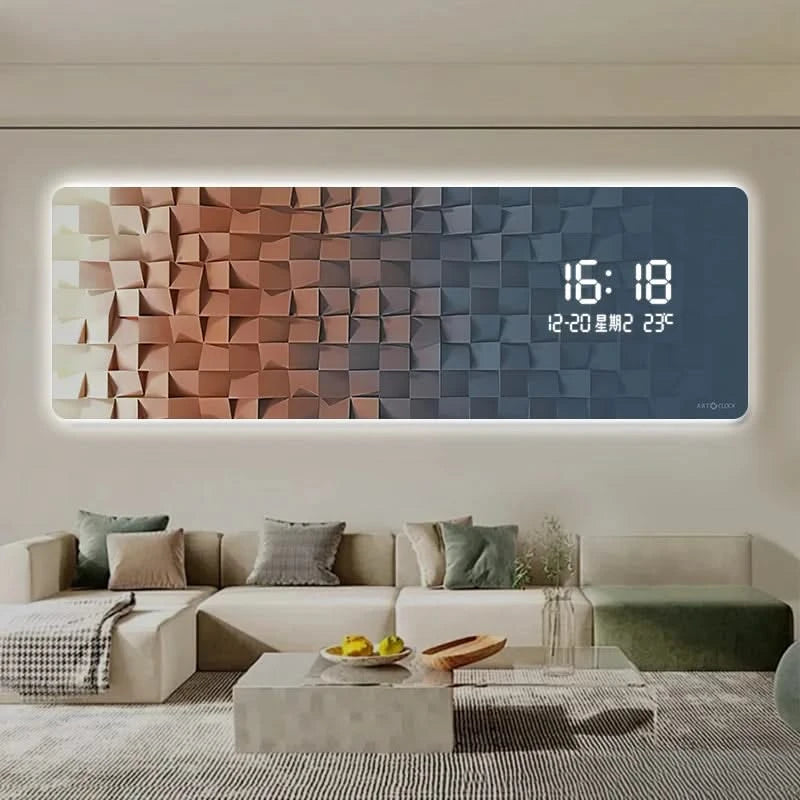 ChandeliersDecor.com-Wall Clocks-Aesthetic Luminous Digital Clock for Living Room