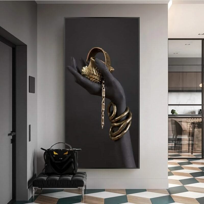 African Girl Trio Black Art Canvas Set-ChandeliersDecor.com