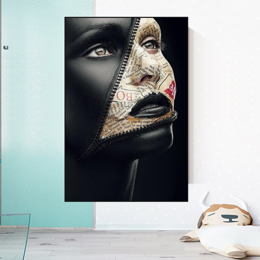 Afro Girl Model Canvas Wall Art-ChandeliersDecor.com