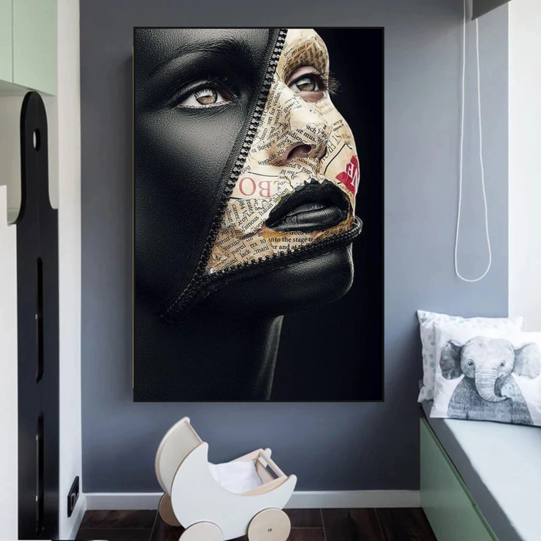 Afro Girl Model Canvas Wall Art-ChandeliersDecor.com