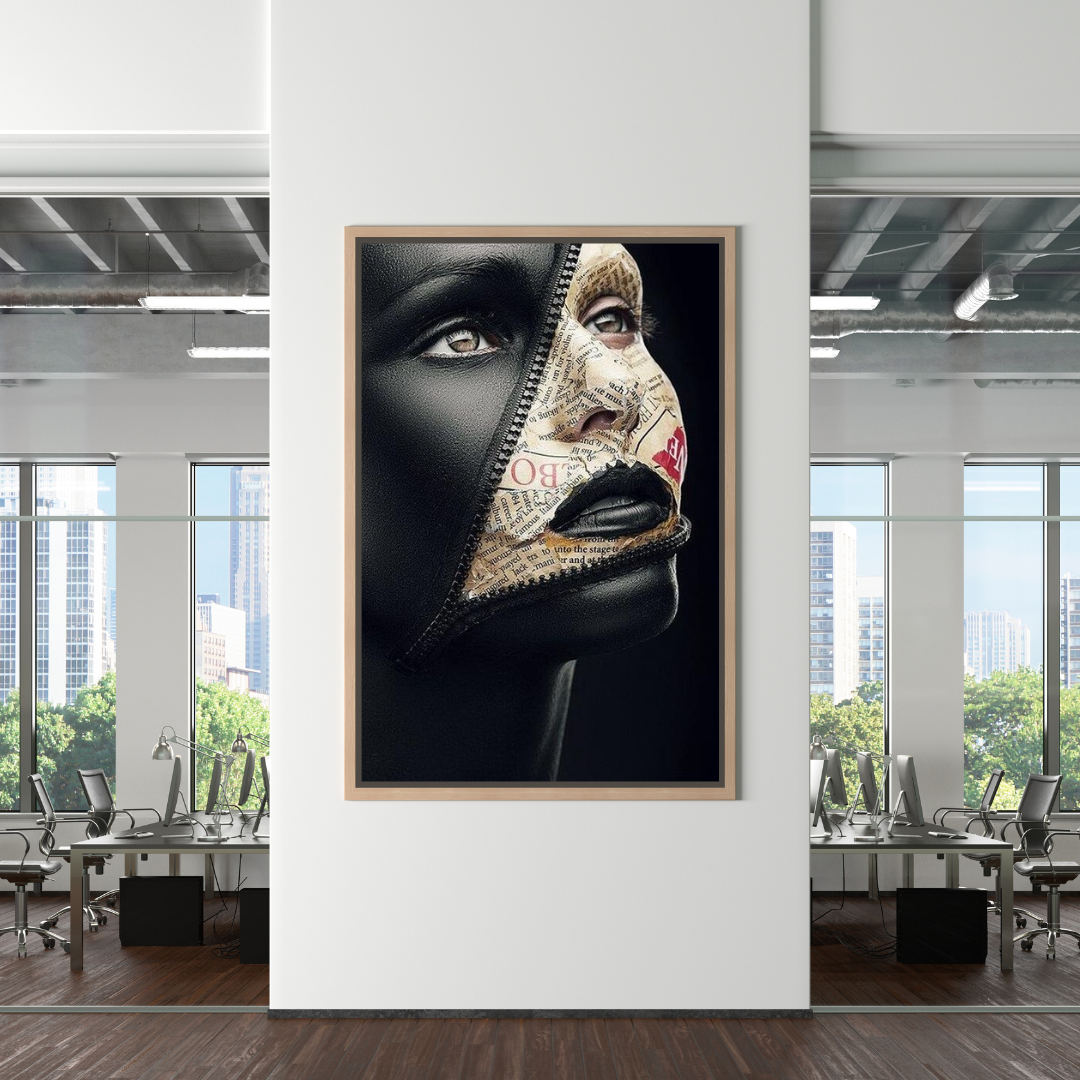 Afro Girl Model Canvas Wall Art-ChandeliersDecor.com