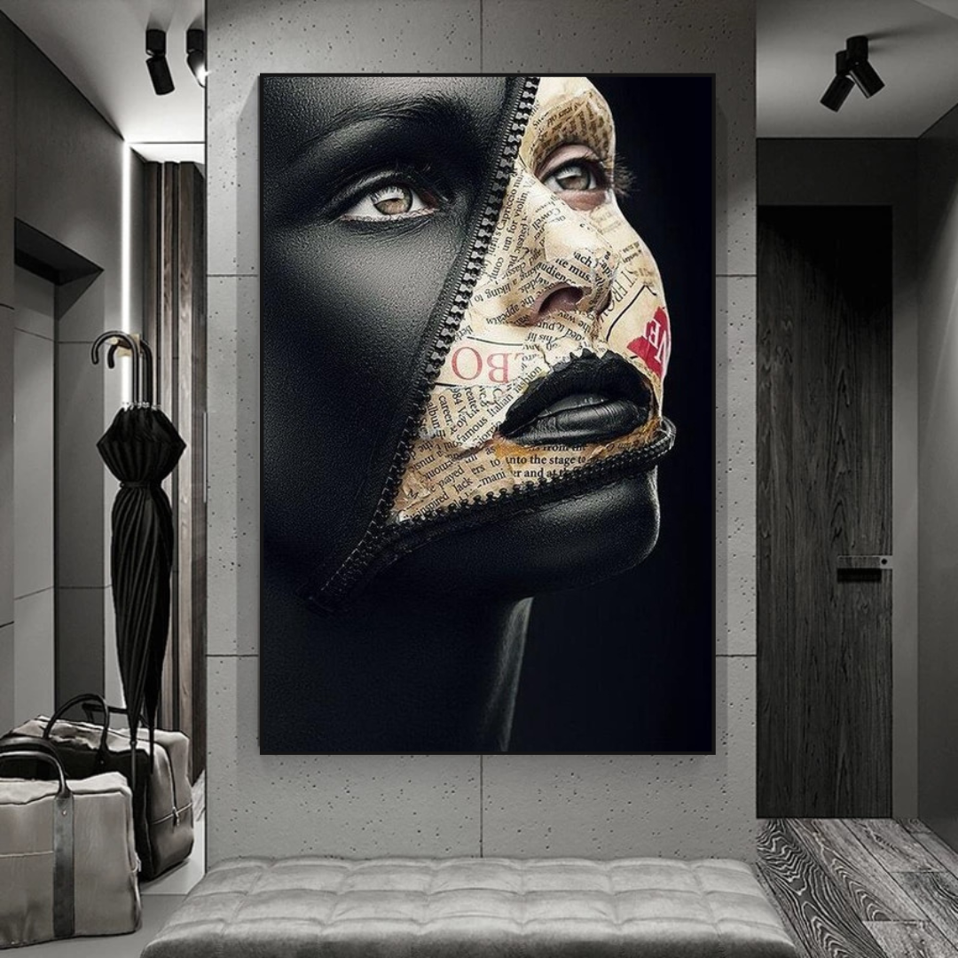 Afro Girl Model Canvas Wall Art-ChandeliersDecor.com